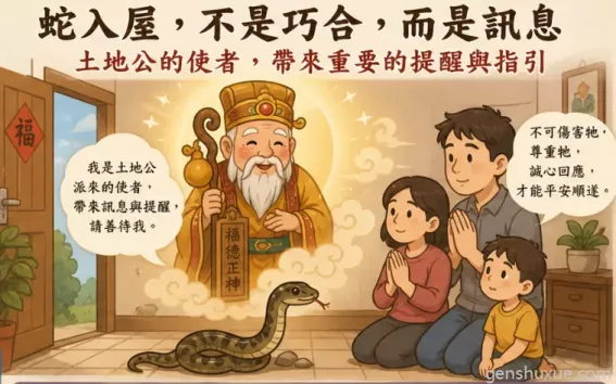 家裡有蛇是土地公使者？蛇入屋風水完整解析：預兆、顏色禁忌與民俗應對