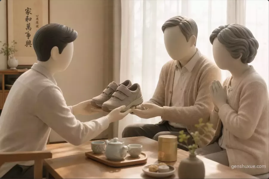 子女孝親敬奉長輩防滑健步鞋與清晨溫馨茶几天倫之樂 子女孝親敬奉長輩防滑健步鞋與清晨溫馨茶几天倫之樂