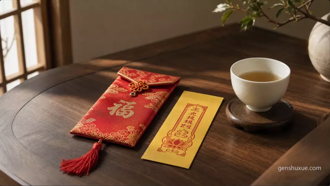 以端莊紅包袋妥善收納舊紅線與備辦大廟火化退神壽金禮儀
