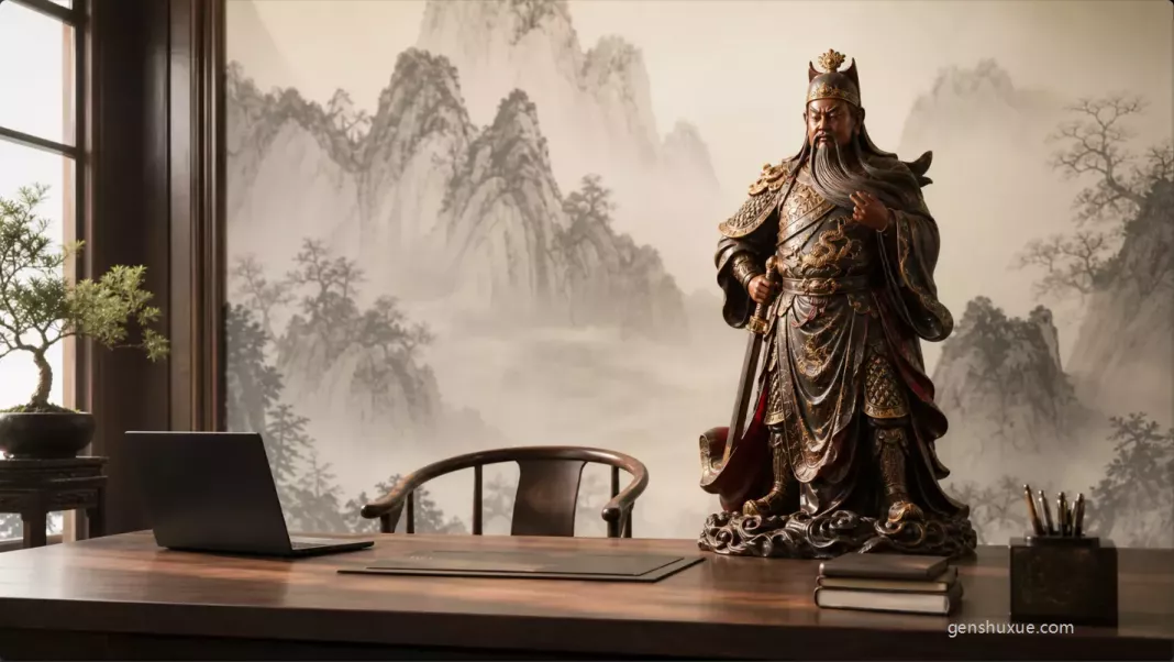 做生意拜關公神尊造像:現代辦公室與店面供奉之武財神關聖帝君立像 做生意拜關公神尊造像:現代辦公室與店面供奉之武財神關聖帝君立像